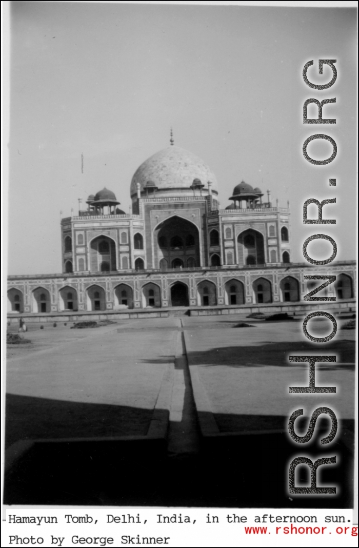 Humayun Tomb, Delhi, India, during WWII.  Photo from George Skinner.