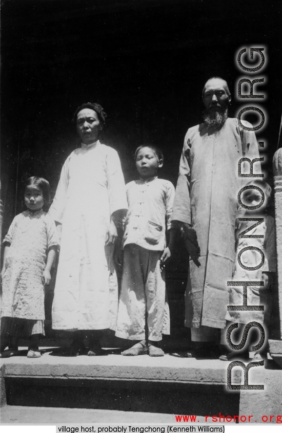 A "village host" family in SW China during WWII, probably Tengchong.