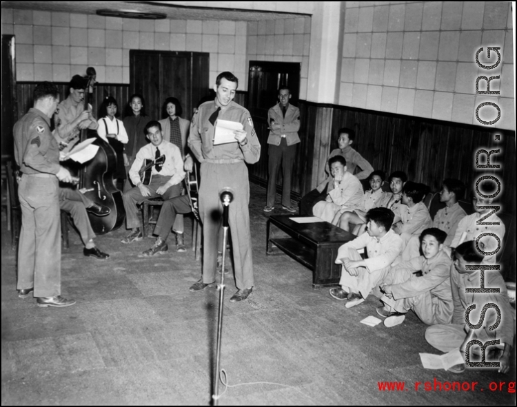 Musicians and singers preparing.... for what?  In the CBI.