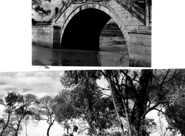 A arched stone bridge in Yunnan, China, during WWII.
