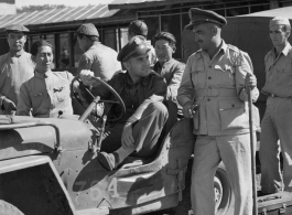 Inspection at a beef slaughterhouse at Yangkai, set up specifically to provide meat for base personnel. During WWII.