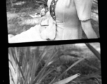 A posed portrait of a western woman in the CBI during WWII.