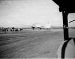 C-46 transport plane in China, likely at Luliang. Possibly serial #347341. During WWII. 