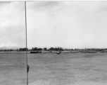 Panorama of Chinese soldiers in numerous ranks during exercises in southern China, probably Yunnan province, or possibly in Burma.