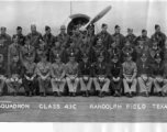  43rd Fighter Squadron class 43C training at Randolph Field, Texas, around March, 1943.  Irving DeGon is front row, fourth from the left.
