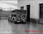 An American Jeep in deep rainwater in the CBI.