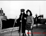 Chinese refugees walking during summer/fall 1944, fleeing the Japanese advance during Ichigo. In Guangxi province, China, during WWII.
