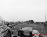 Chinese civilian evacuation in Guangxi province, China, during WWII, during the summer or fall of 1944 as the Japanese swept through as part of the large Ichigo push.