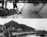 Fishing in Guangxi with GIs look on. During WWII.
