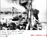 Marine Raven being towed down the Hooghly River as the GIs depart Calcutta on their way home after the war, in 1945.