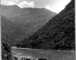 Ferry crossing on Salween River, China, 1944. In the CBI during WWII.