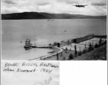 A P-38 buzzes the Camp Schiel rest camp in Yunnan, China, during WWII. 1944.  Photo by Syd Greenberg.