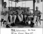 2nd Lt.  J. R. Woolridge (far right). Field Communications. Burma, during WWII.