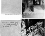 Monk at temple and dead Chinese soldier, near Kunming, China, 1945.