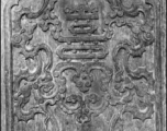 A carved wooden door panel in China. During WWII.  From the collection of Frank Bates.