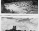A dam and and falls about 8 miles southeast of the Luliang air base area in Yunnan province, China, where the GIs went to swim and relax. During WWII.
