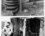 Men work metal with hand bellows.   Scenes in India witnessed by American GIs during WWII. For many Americans of that era, with their limited experience traveling, the everyday sights and sounds overseas were new, intriguing, and photo worthy.